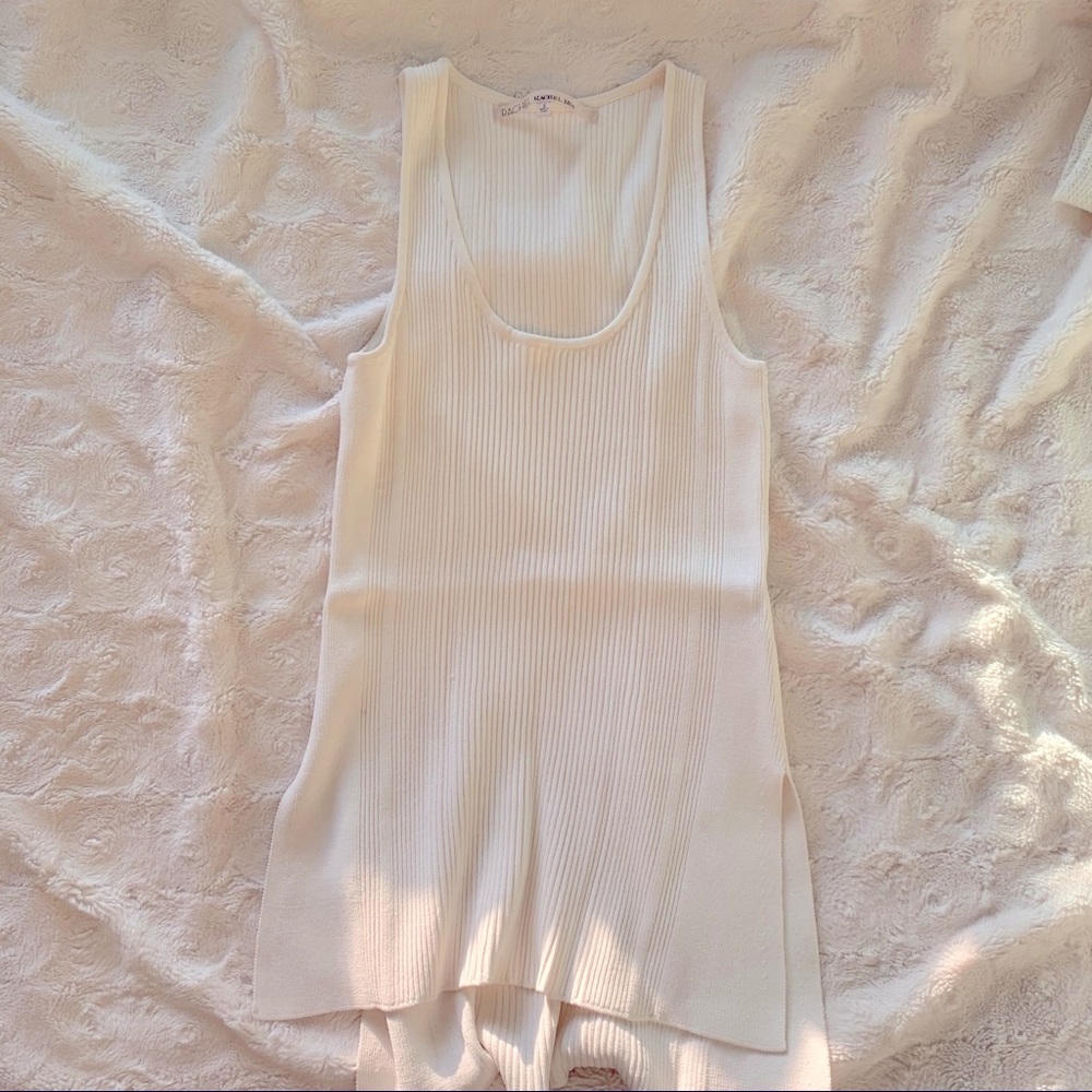 Rachel Roy White cotton tank top with slit sides